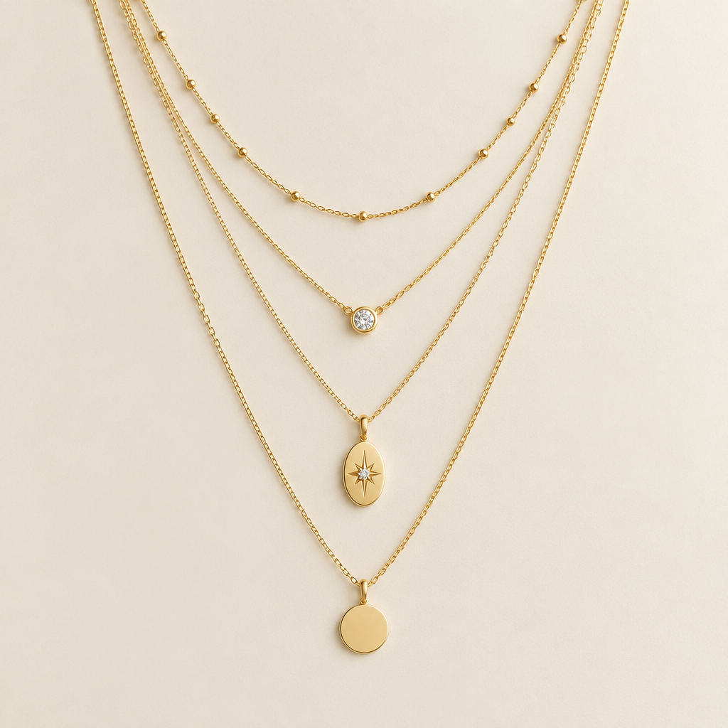 Layered Gold Necklace Set